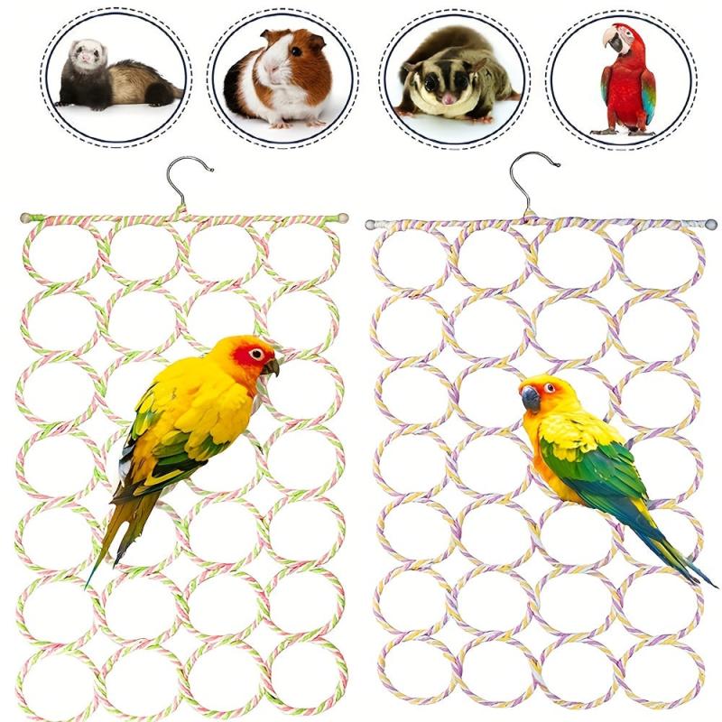 Bird Hemp Rope Climbing Net Parrot Toy Fun & Interactive Small Animal Toy