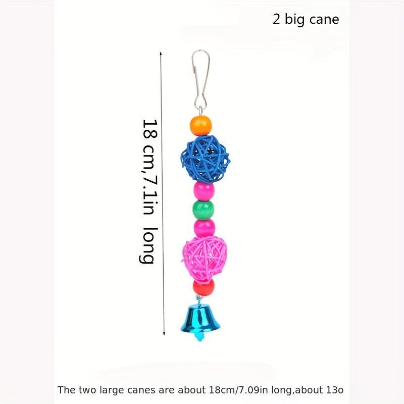 13pc Colorful Bird Chewing Toys Set Swing Parrot Toys