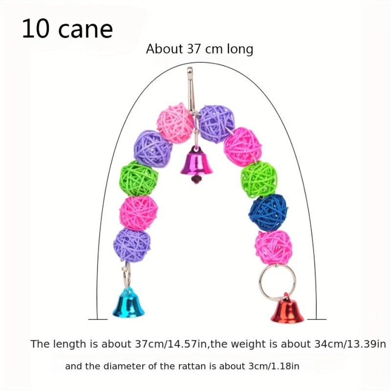 13pc Colorful Bird Chewing Toys Set Swing Parrot Toys