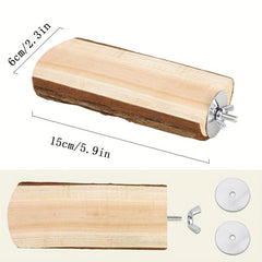Wooden Bird Station Parrot Cage Perch Wood Platform Birds Cage Accessories