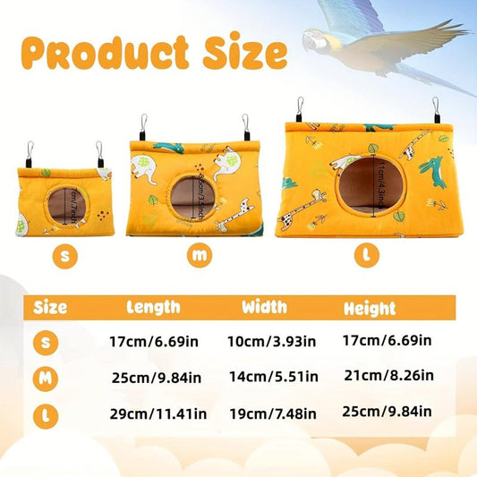 Triangle Ventilated Warm Hammock for Budgerigar and Parrot