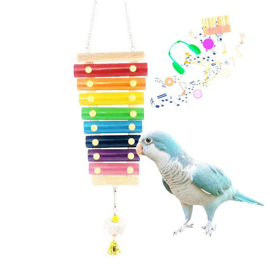 Colorful Wooden Bird Toys for Parrots and Parakeets Fun Training Game
