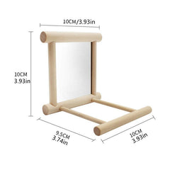 Pet Bird Station Stand with Mirror Parrot Toy Perch