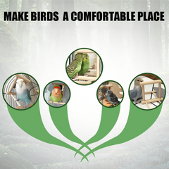 Pet Bird Station Stand with Mirror Parrot Toy Perch