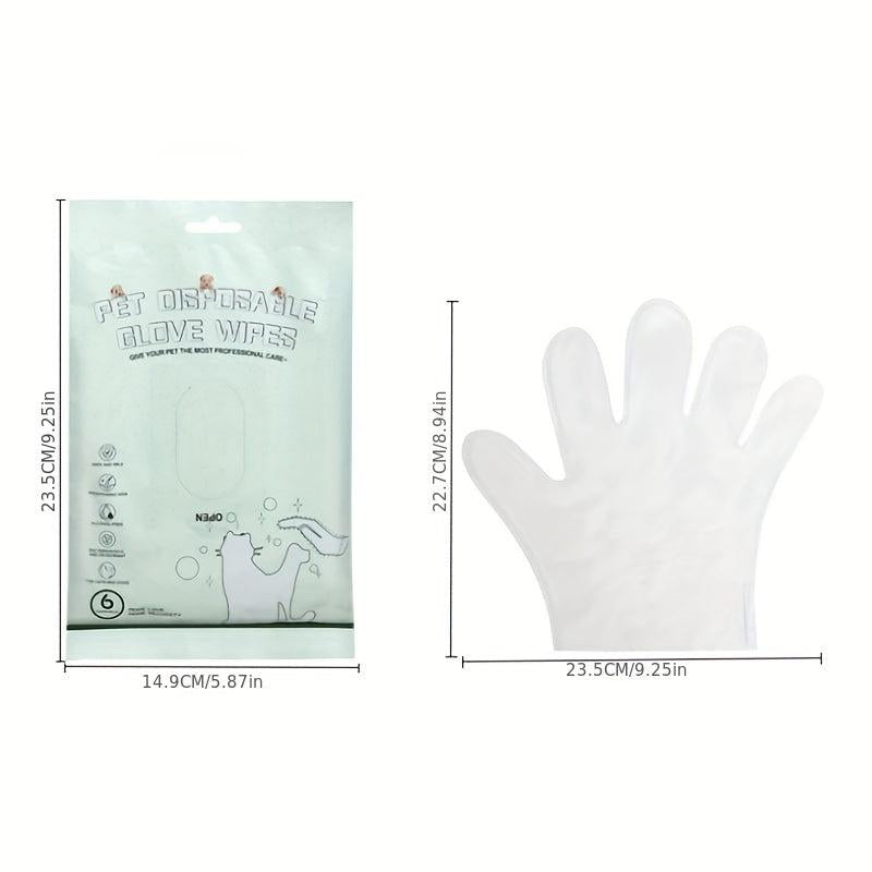 6pcs Pet Cleaning Gloves For Dog And Cat - Deodorizing Wipes