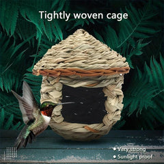 2pcs Handwoven Straw Bird Nest House for Outdoor Birds