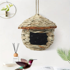 2pcs Handwoven Straw Bird Nest House for Outdoor Birds