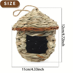 2pcs Handwoven Straw Bird Nest House for Outdoor Birds