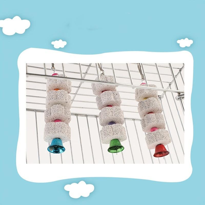 Bird Stones Parrot Teeth Cuttlefish Biting Skewers Wood Toys Bird Supplies