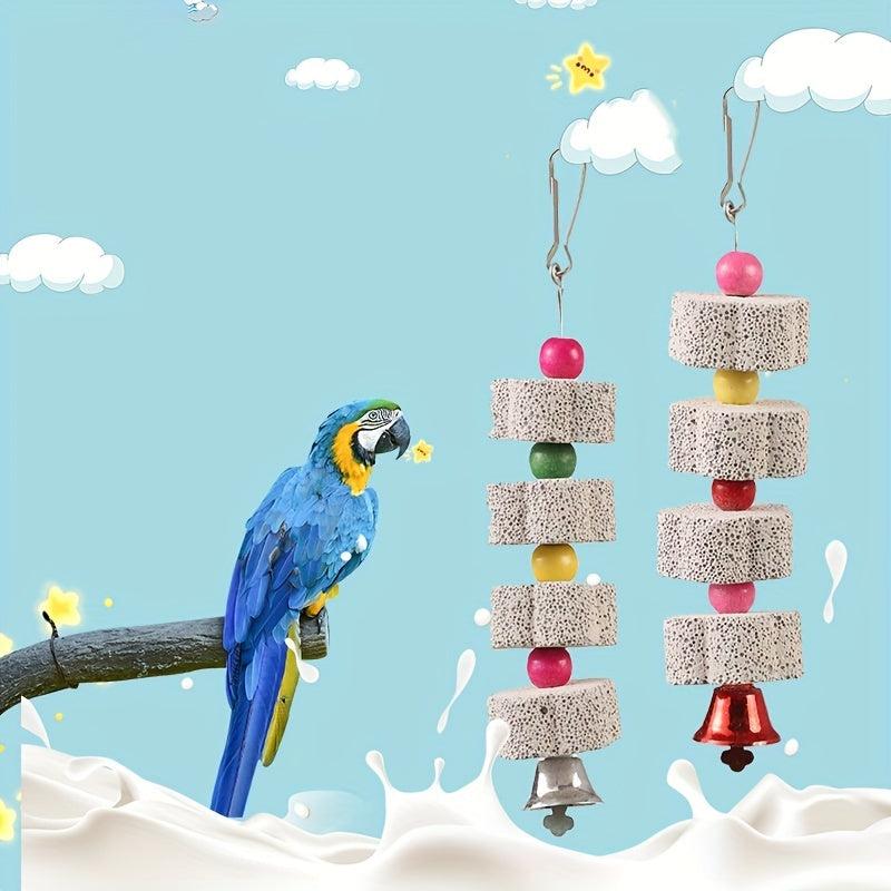 Bird Stones Parrot Teeth Cuttlefish Biting Skewers Wood Toys Bird Supplies