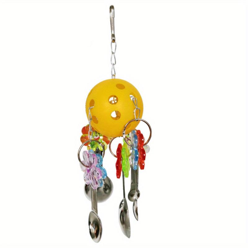 Interactive Parrot Toy Spoon Fun Bird Cage Swing Toy