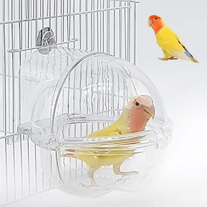 Parrot Hanging Bird Bath Box for Cage Transparent Pet Shower Box