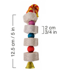 Parrot Chewing Toy with Beak Grinding Stone, Bell & Calcium Supplement