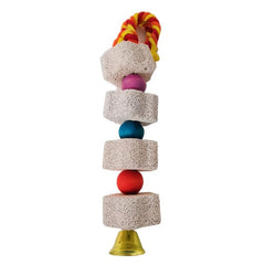 Parrot Chewing Toy with Beak Grinding Stone, Bell & Calcium Supplement