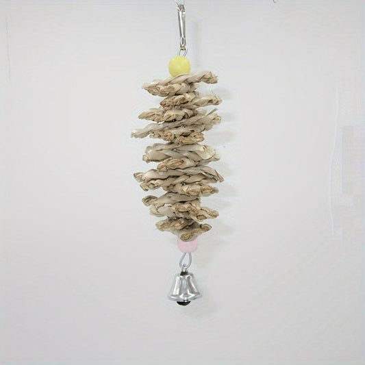 Natural Straw Bird Toys Cuttlebone Parrot Skewers for Calcium Supplement