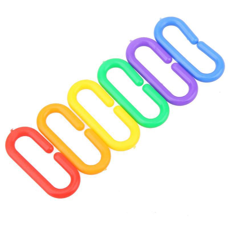 100pcs Random Bird C Clips Hooks Toys for Rat and Parrot Toys