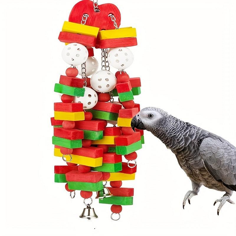 Large Bird Parrot Toys Wooden Chewing Toy Swing Wood Bird Toy