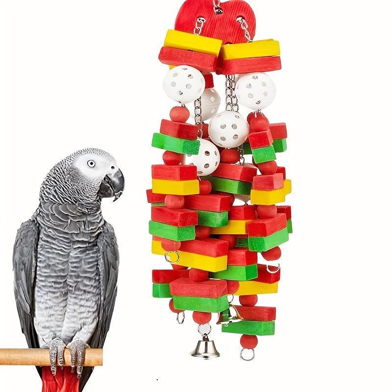 Large Bird Parrot Toys Wooden Chewing Toy Swing Wood Bird Toy