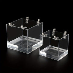 Acrylic Transparent Bird Bath Cage with Hanging Hooks Bird Feeder