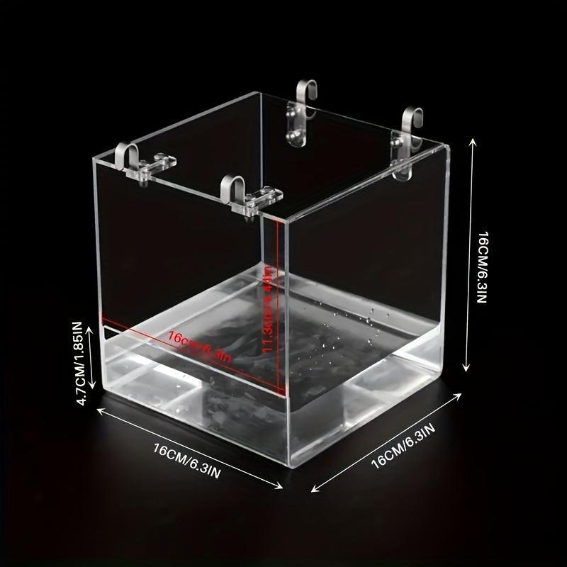 Acrylic Transparent Bird Bath Cage with Hanging Hooks Bird Feeder