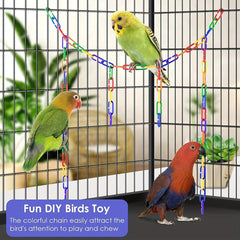 100pcs Mixed Colors Rainbow DIY Bird Toy Plastic Chain Hook