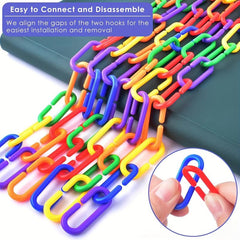 100pcs Mixed Colors Rainbow DIY Bird Toy Plastic Chain Hook