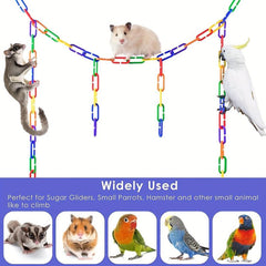 100pcs Mixed Colors Rainbow DIY Bird Toy Plastic Chain Hook