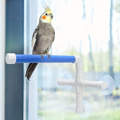 Parrot Stand Perch Shower Parakeet Window Wall Hanging Toy