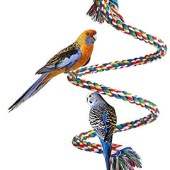 Colorful Bird Rope Rotating Ladder Climbing Station Stick