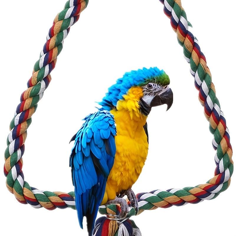 Colorful Bird Rope Rotating Ladder Climbing Station Stick
