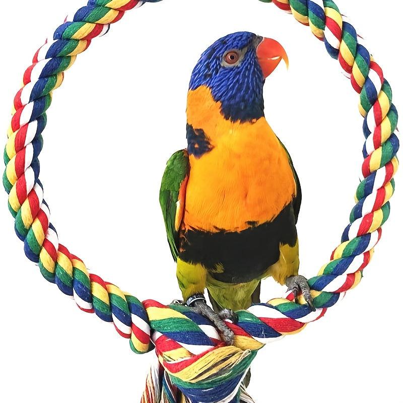 Colorful Bird Rope Rotating Ladder Climbing Station Stick