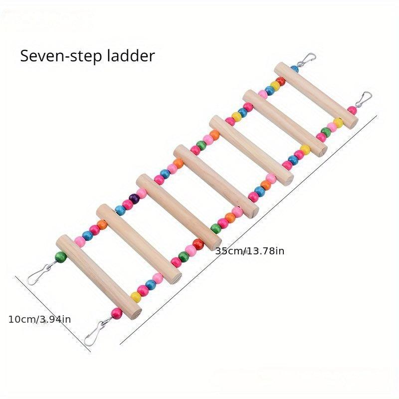 Colorful Parrot Swing with Climbing Ladder and Chew Toys