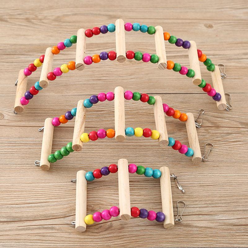 Colorful Parrot Swing with Climbing Ladder and Chew Toys