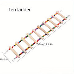 Colorful Parrot Swing with Climbing Ladder and Chew Toys