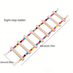 Colorful Parrot Swing with Climbing Ladder and Chew Toys