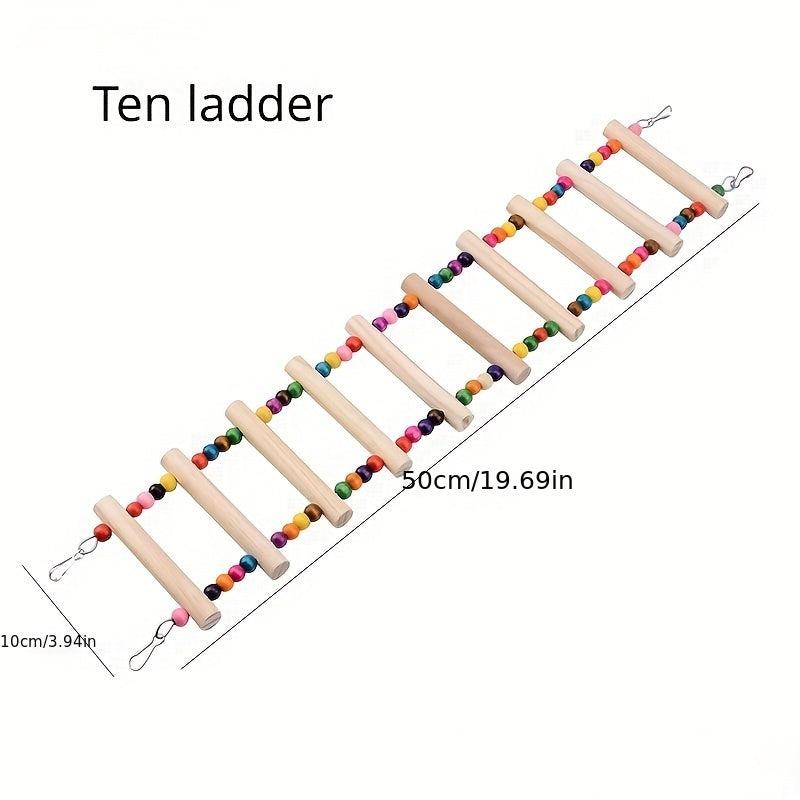 Colorful Parrot Swing with Climbing Ladder and Chew Toys