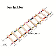 Colorful Parrot Swing with Climbing Ladder and Chew Toys