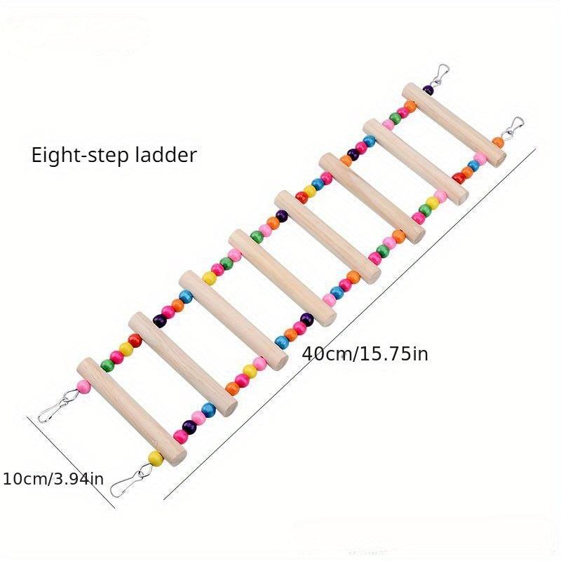 Colorful Parrot Swing with Climbing Ladder and Chew Toys