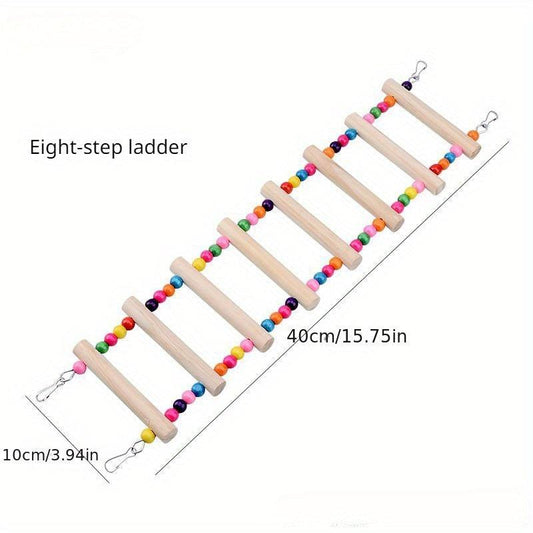 Colorful Parrot Swing with Climbing Ladder and Chew Toys
