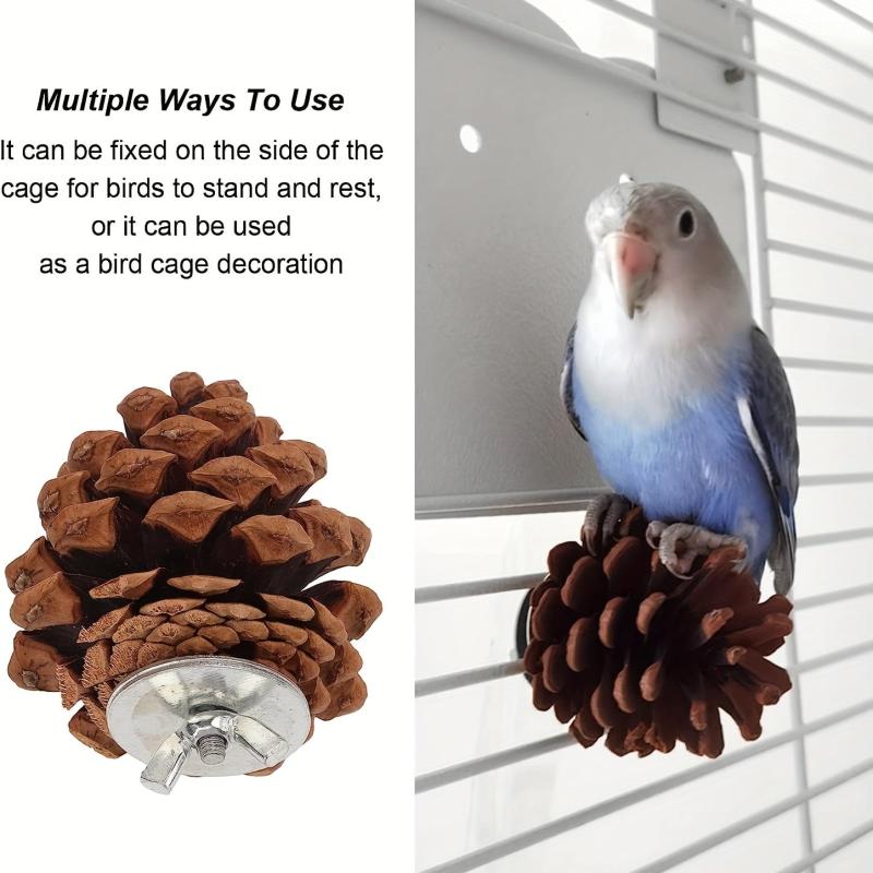 Pine Cone Bird Chewing Toy Hanging Tearing Toy For Parakeet Cockatiel