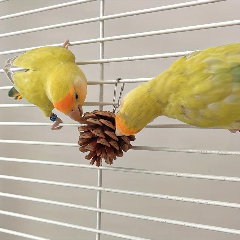 Pine Cone Bird Chewing Toy Hanging Tearing Toy For Parakeet Cockatiel