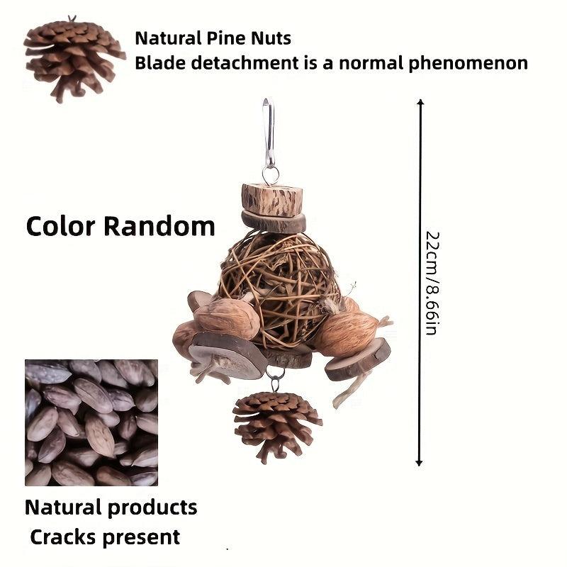 Interactive Wood Parrot Toy for Boredom Relief and Chewing Fun