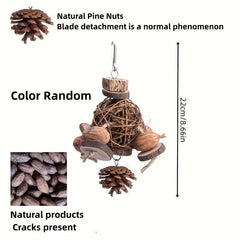 Interactive Wood Parrot Toy for Boredom Relief and Chewing Fun