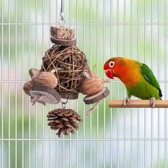 Interactive Wood Parrot Toy for Boredom Relief and Chewing Fun