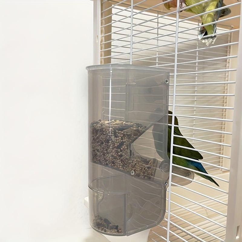 Large Capacity Parrot Feeder with Anti Splash Box