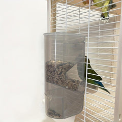 Large Capacity Parrot Feeder with Anti Splash Box