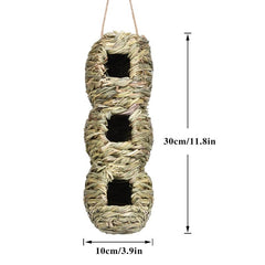 Handwoven Finch Bird House Natural Grass Nest Shelter Hut