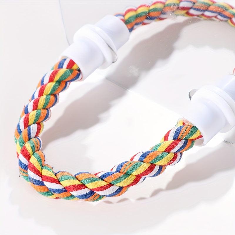 Acrylic Parrot Mirror Stand Perch with Activity Station Stick Bird Toy