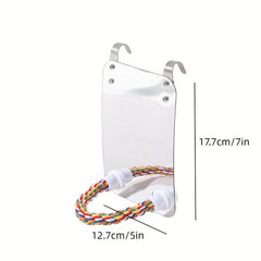 Acrylic Parrot Mirror Stand Perch with Activity Station Stick Bird Toy