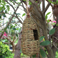 Handwoven Straw Bird House for Parrot/Parakeet